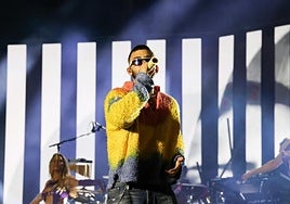 Miguel Turizo, durante su concierto en el carnaval de la capital grancanaria de 2024.