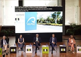 De izquierda a derecha, Antonio Abril, Migdalia Machín, Lluís Serra, Augusto Hidalgo y Ana Suárez.