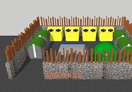 'Render' de la maqueta oficial de uno de los habitáculos para los contenedores.