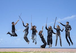 Algunos miembros de la Joven Orquesta de Gran Canaria.