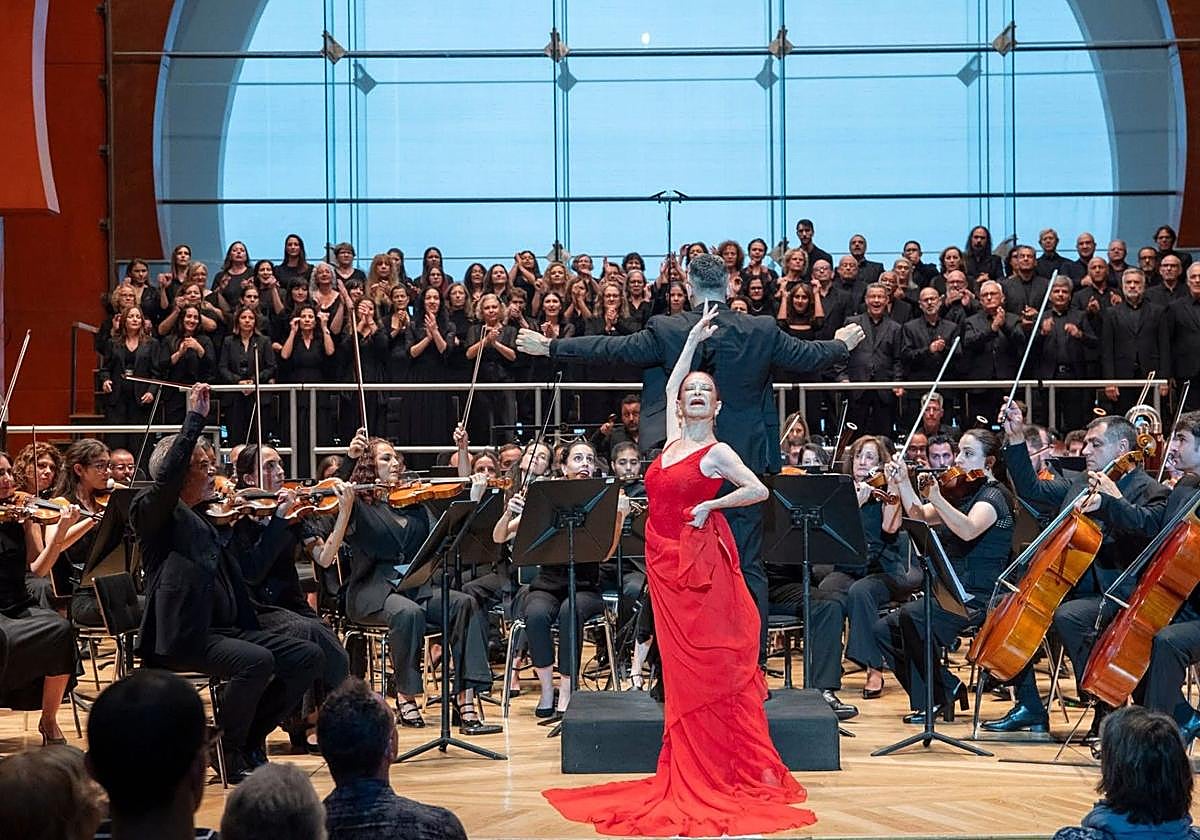 Delia Rodríguez Santana, durante su participación en el concierto.