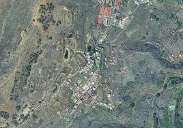 Imagen aérea de Santidad Baja, barrio afectado por el corte del suministro de agua.