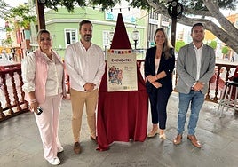 Desirée Hernández, el alcalde Juan Antonio Peña, Janoa Anceaume y Juan Francisco Jiménez, tras la presentación del Encuentro.