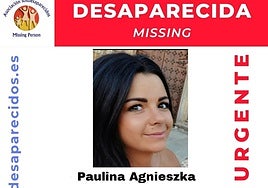 Cartel de Paulina agnieszka, desaparecida en Gran Canaria.