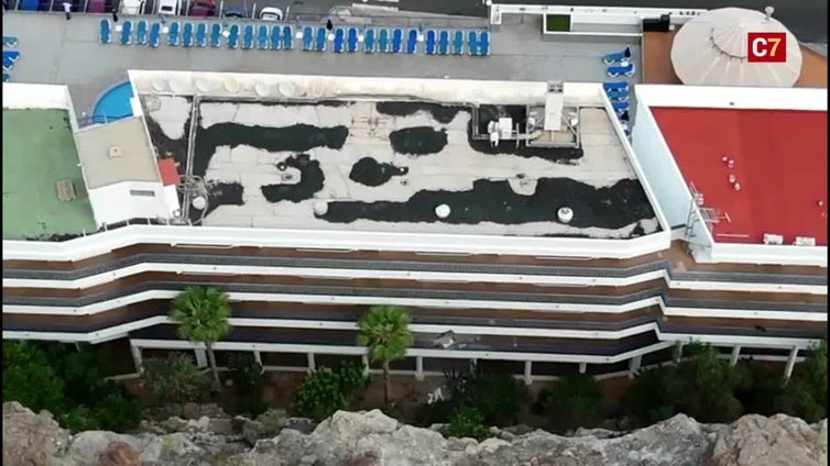 Derrumbe en los apartamentos Vista Taurito en Mogán