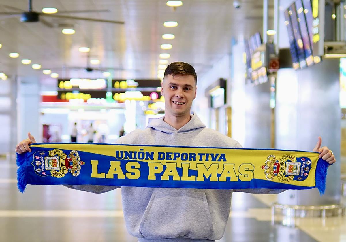 Barcia, este viernes a su llegada a Gran Canaria.