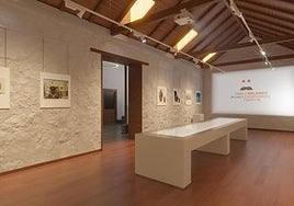 Infografía del diseño de una de las salas de la casa museo del escritor en Agüimes.