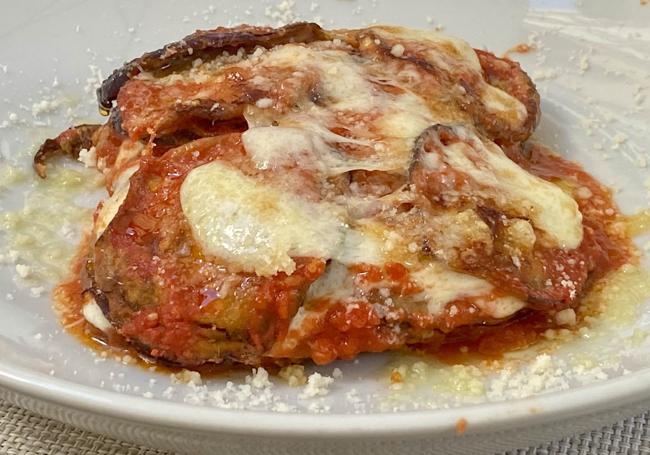 Melanzane a la parmigiana en Il Raviolo