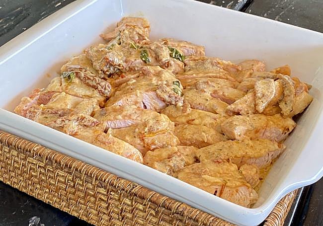 Solomillos de pavo en salsa de tomates secos