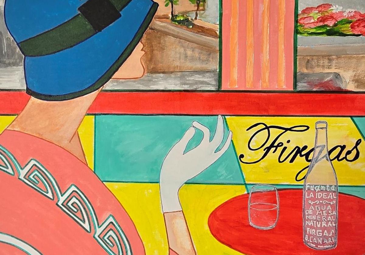 'Louise Brooks visita Firgas... 10-8-1930', 2025. Óleo sobre lienzo. 90x60 cm.