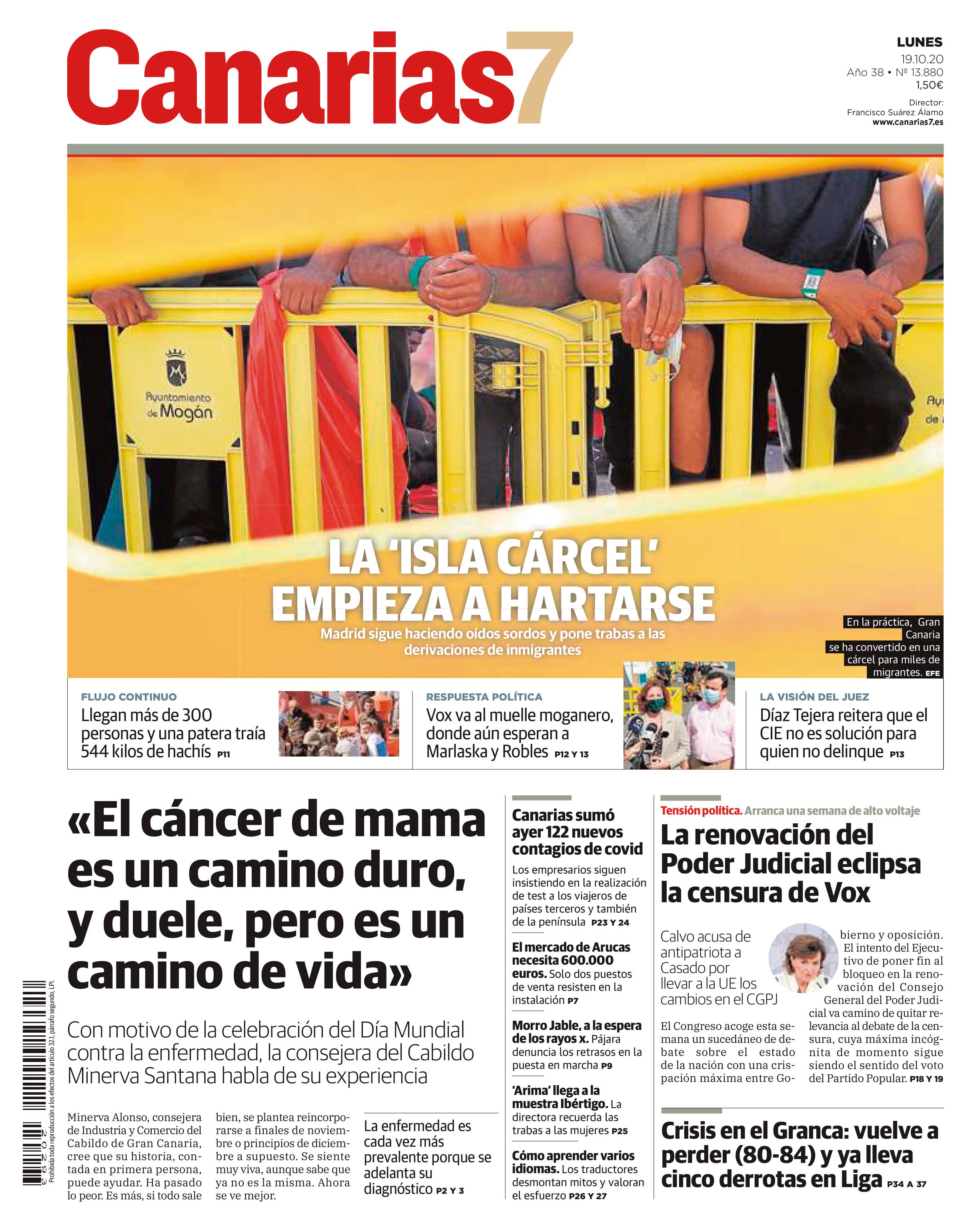 Las portadas que señalaron el campamento de Arguineguín