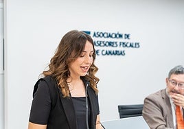 María Teresa Martínez-Escribano Serrano, en el acto de entrega de premios de Asociación de Asesores Fiscales de Canarias.