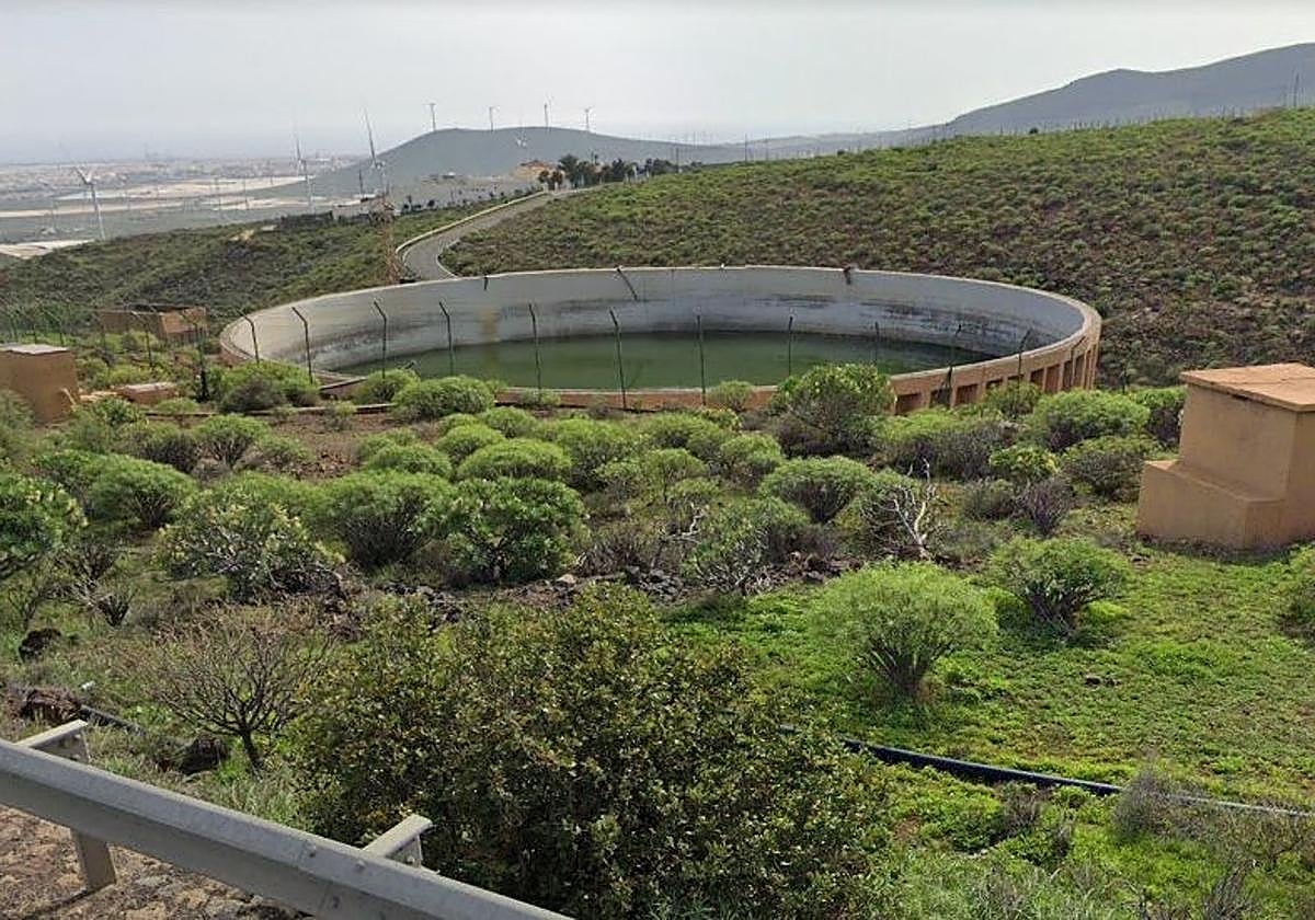 Depósito de agua de riego Los Agricultores, en Agüimes.