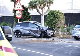 Imagen del accidente entre dos vehículos.