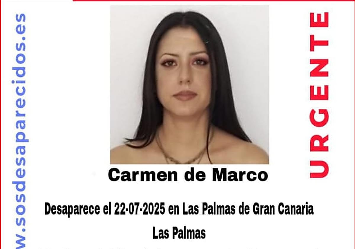 Cartel de la desaparición de Carmen de Marco.