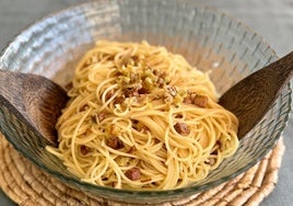 Pasta a la carbonara vegetariana