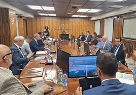 Imagen de la reunión del consejo de administración de la Autoridad Portuaria de Las Palmas.