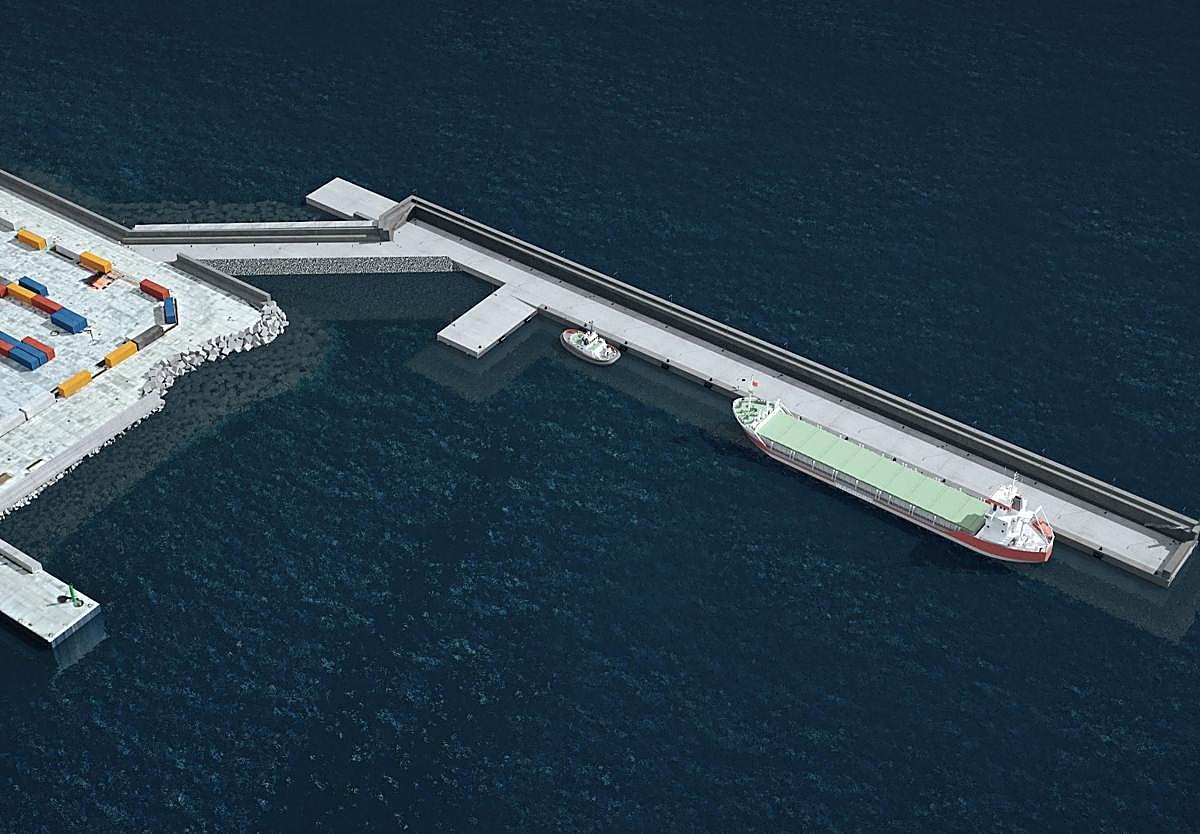 Así quedará el puerto comercial de la capital de Fuerteventura tras la obra de ampliación.