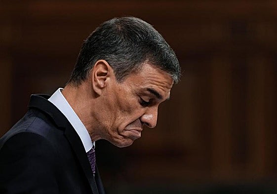 El presidente del Gobierno de España, Pedro Sánchez, en el Congreso de los Diputados.