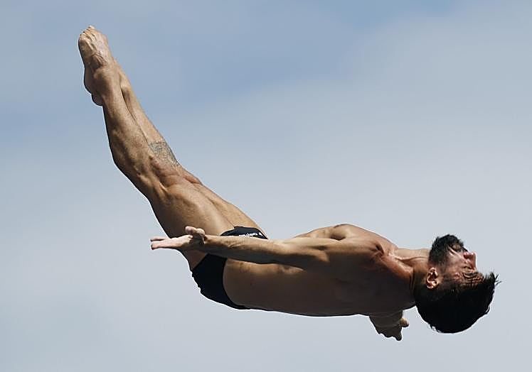 El grancanario, durante su vuelo durante las finales.