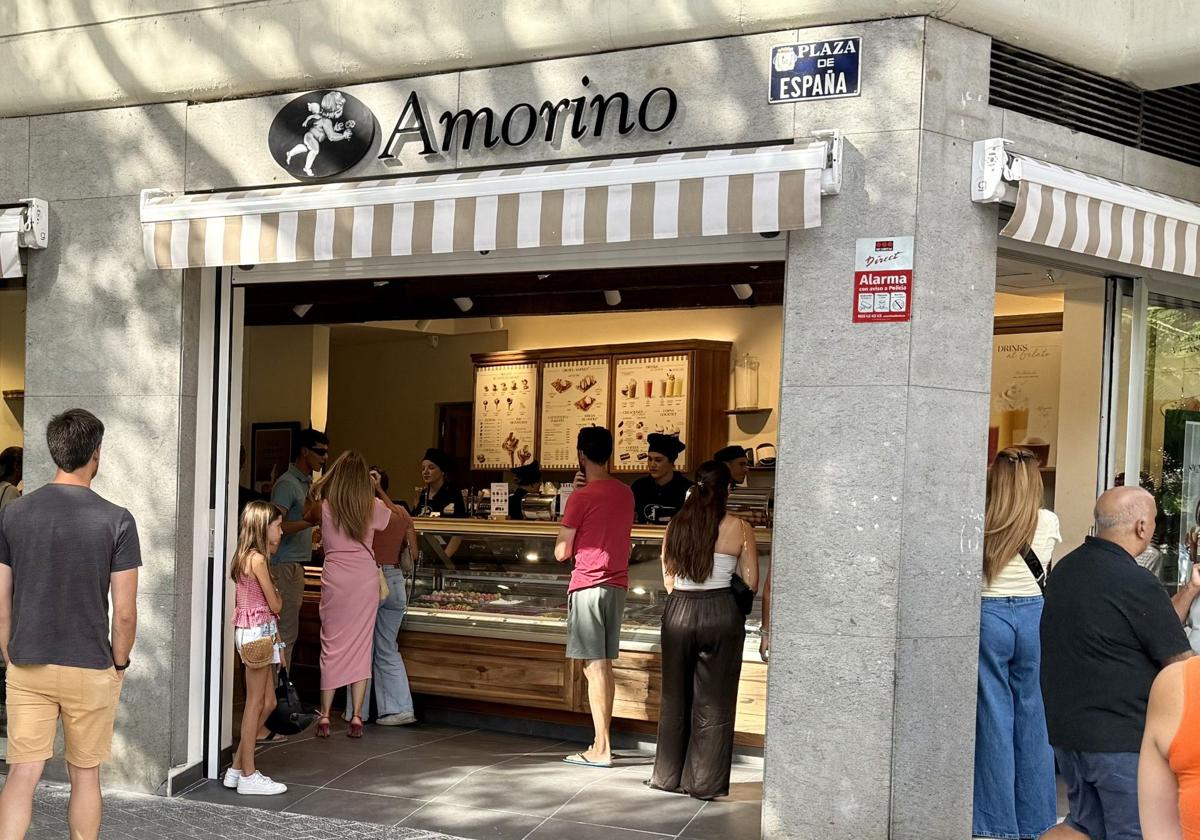 Fachada de Amorino en la Plaza de España