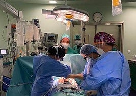 Momento de la realización de un transplante cardíaco.
