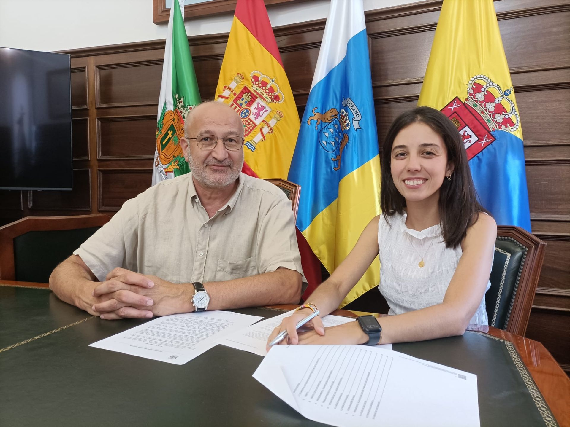 El alcalde José Armengol y la concejala María Lozano.