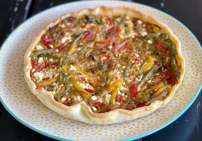 Tarta de pimientos caramelizados