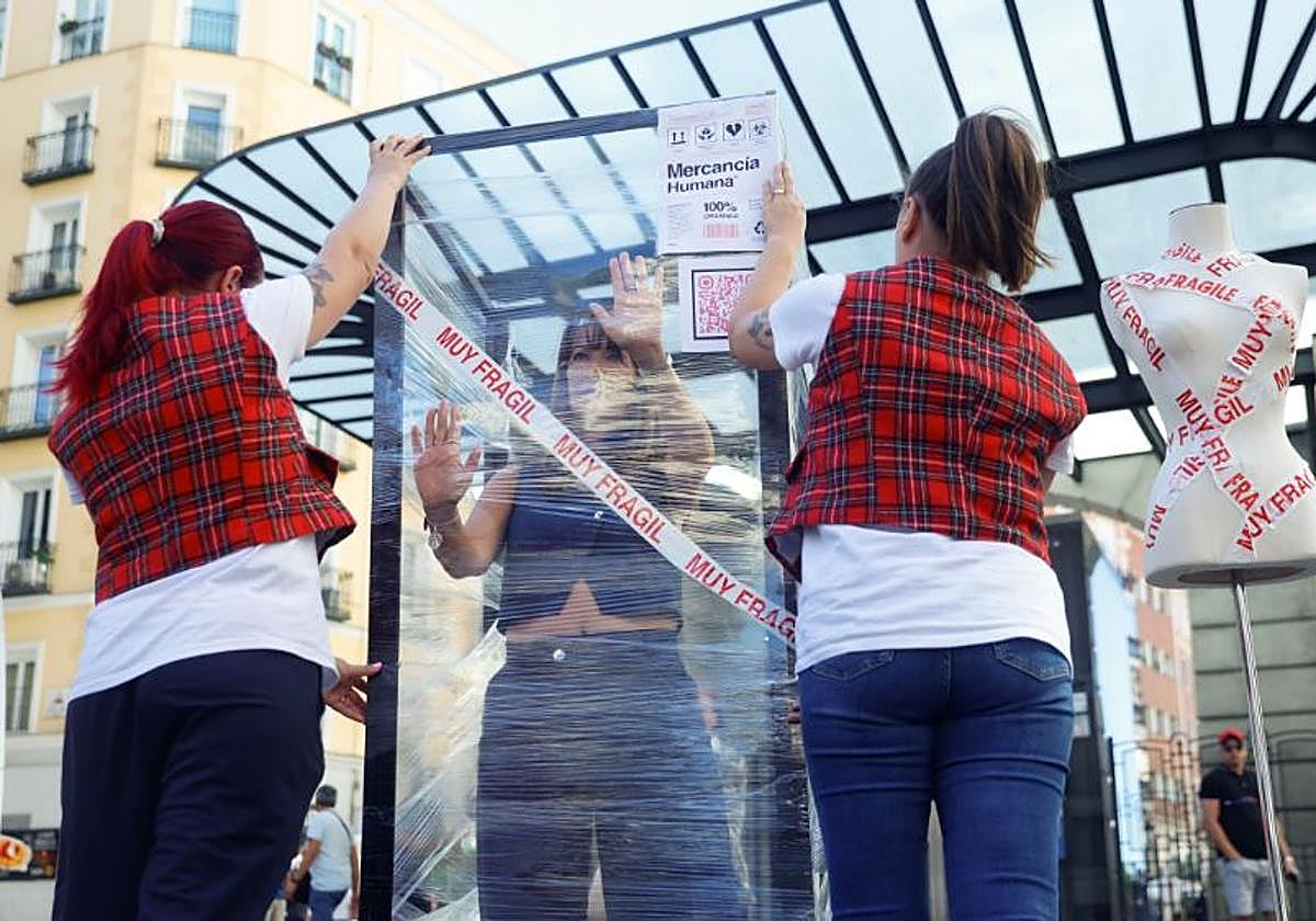 Acto contra la trata de personas celebrado en Madrid.