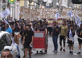 Imagen de archivo de una protesta de bomberos en Las Palmas de Gran Canaria.