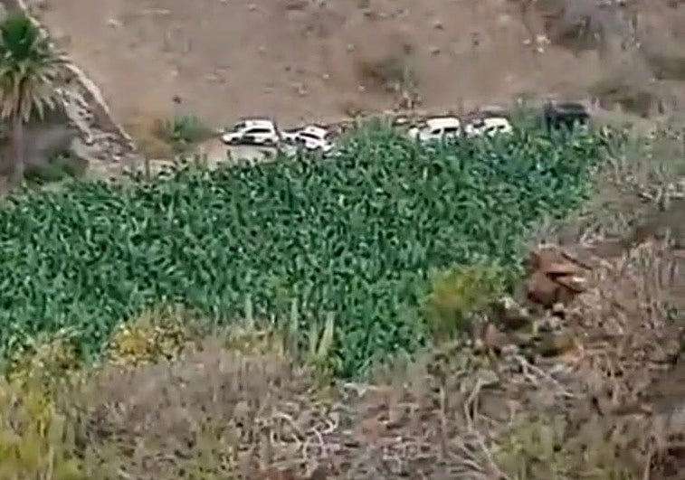 La Guardia Civil en la zona donde se halló el cadáver.