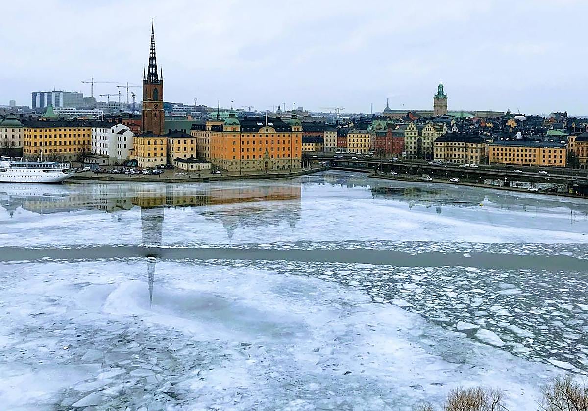 Estampa de Estocolmo en invierno.