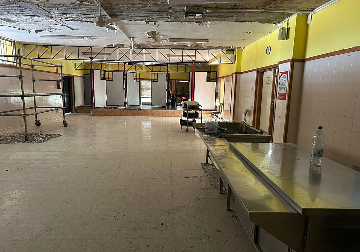 Estado que presenta actualmente el centro educativo tras los trabajos para restablecer la normalidad.