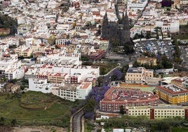 Vista aérea de la ciudad de Arucas.