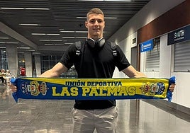 El nuevo delantero de la UD Las Palmas, Milos Lukovic.