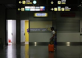 La oficina de Ryanair en la jornada del pasado viernes.