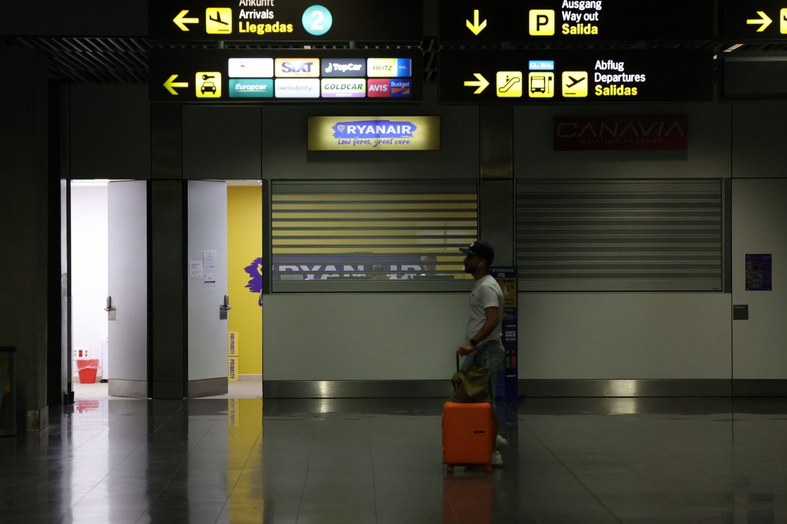 La oficina de Ryanair en la jornada del pasado viernes.