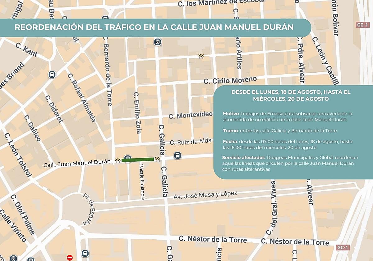 Plano del corte de tráfico de este lunes.