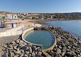 Vista de la playa de El Perchel, en Mogán.