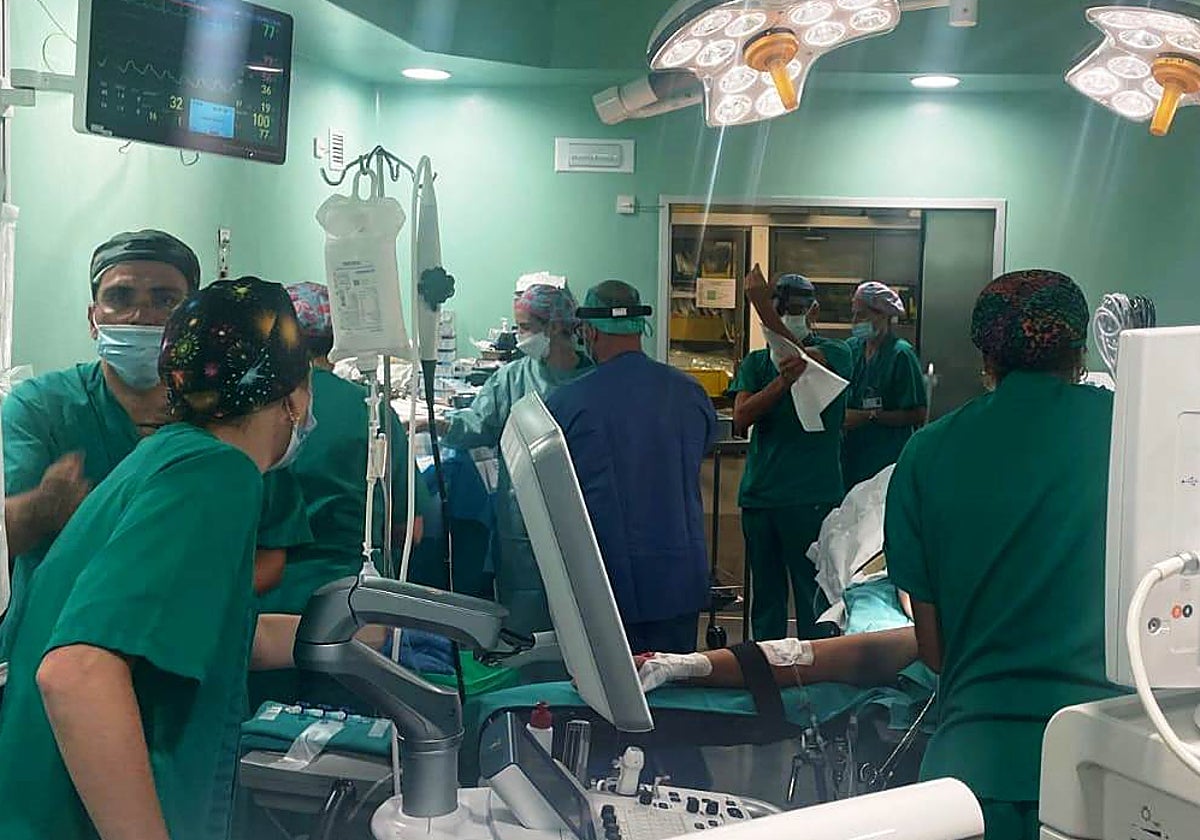 Intervención de trasplante de pulmón en el Hospital Doctor Negrín.
