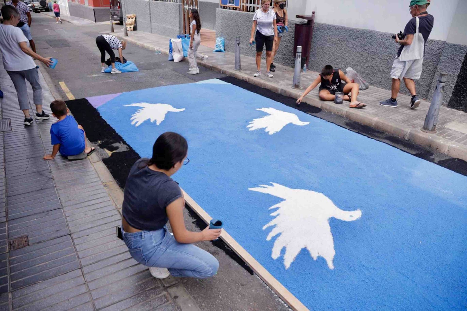 Alfombras para celebrar las fiestas de San Pío X en La Isleta