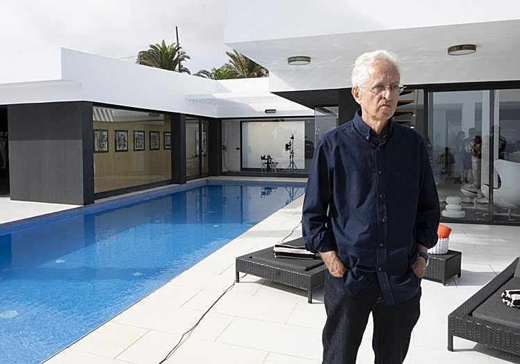 El cineasta Beda Docampo, en Firgas, este viernes.