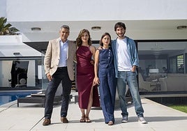 El cuarteto protagonista de la película, en Firgas, este viernes