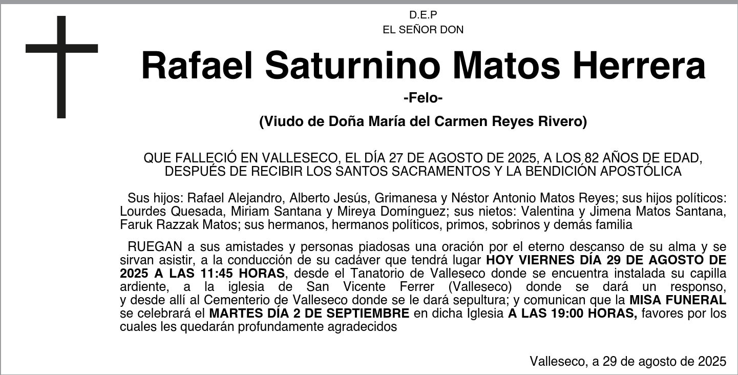 Rafael Saturnino Matos Herrera