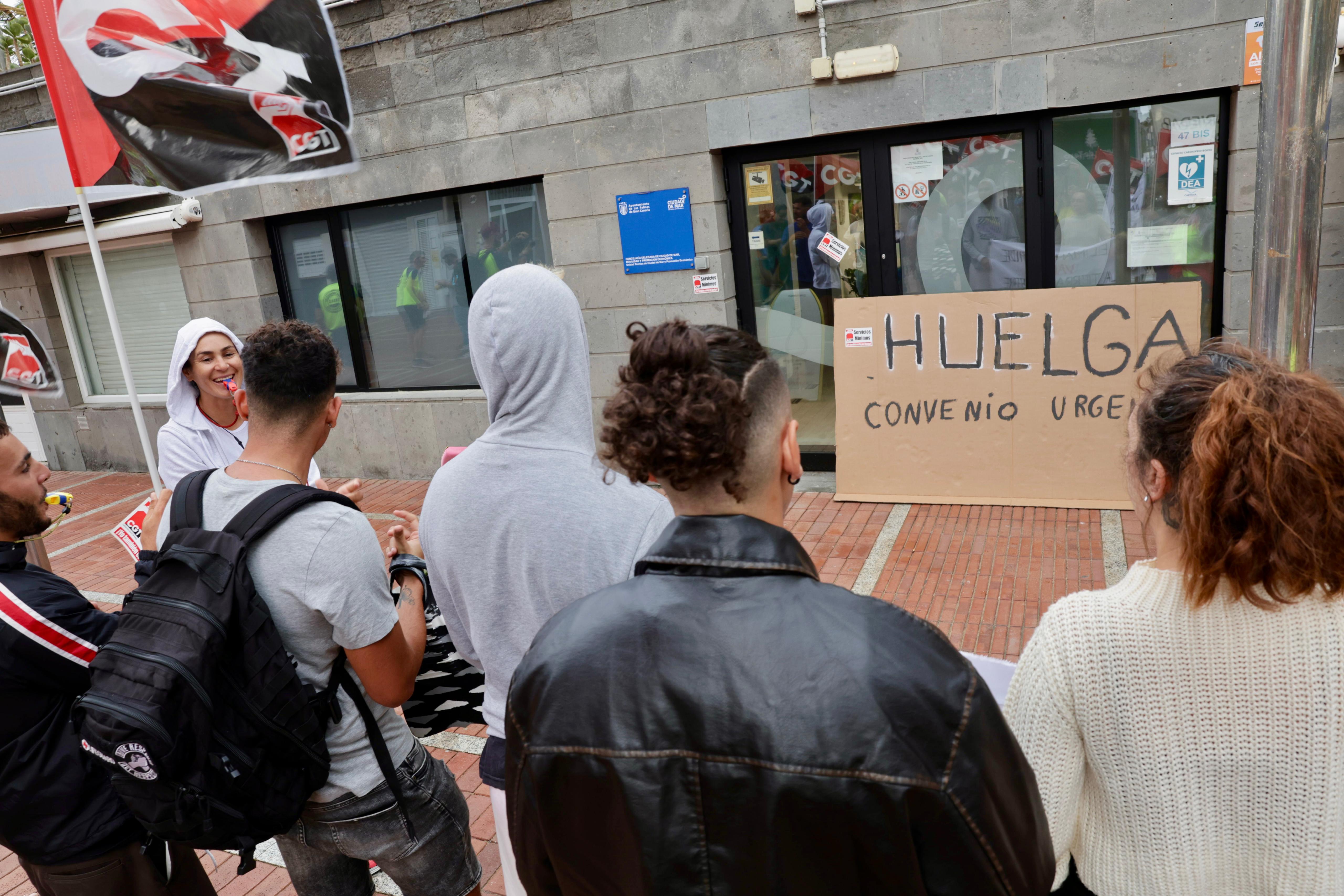 Protesta de los socorristas en Las Palmas de Gran Canaria
