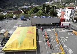 Imagen de los preparativos de la Fiesta del Pino.