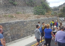 Peregrinos caminando hacia Teror.