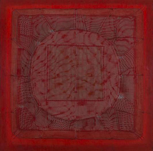 'Metamorfosis (Espejo rojo III)- Ave Fénix'. Tela metálica, alambre, metal, de Rivera.