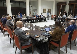 Imagen de la sesión de la Comisión General de Cabildos celebrada el pasado mes de febrero.