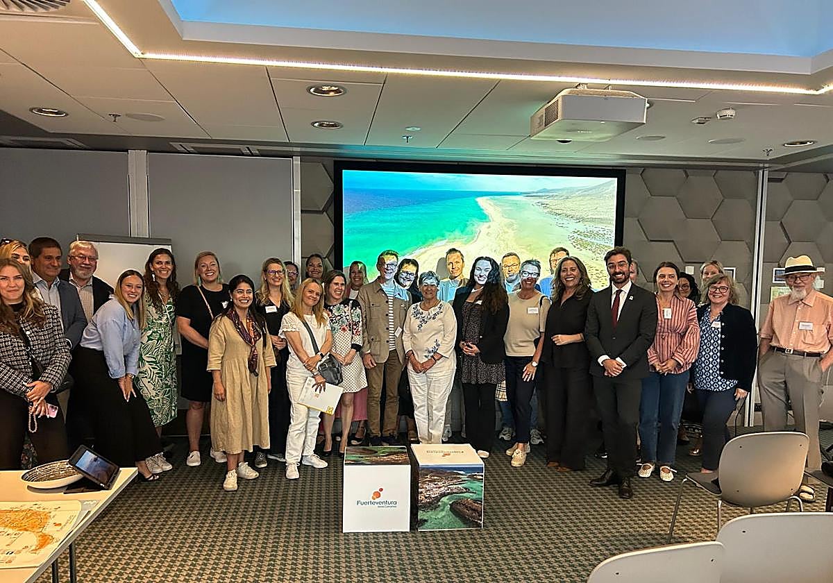 Delegación majorero en una actividad promocional para captar escandinavos.